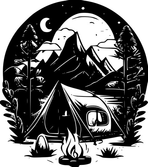 camping clip art black and white|outdoor clip art black and white.